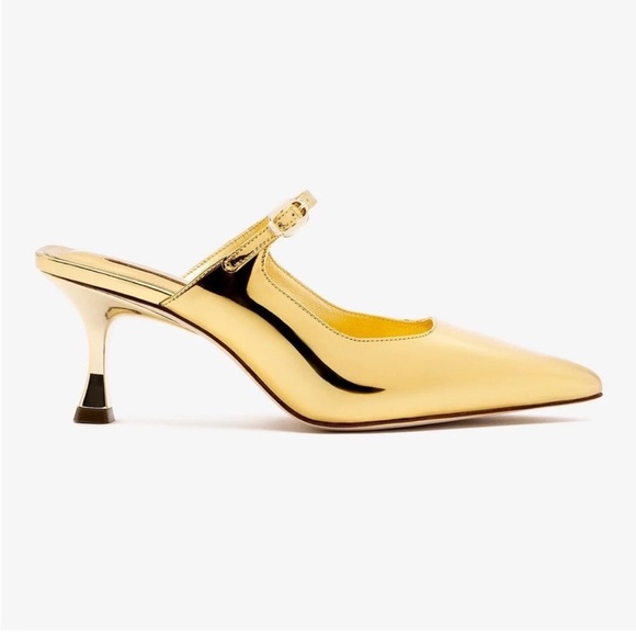 LARROUDÉ Ines Mules - Specchio Gold new without box size 6 - Picture 1 of 11